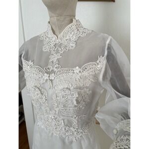 Vintage 60s Wedding Dress/Wedding‎ Gown/Gown Costume/Cosplay White Sm-Med